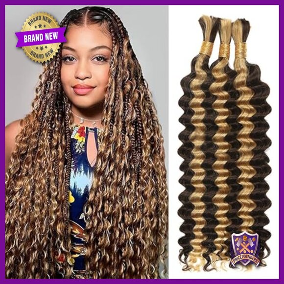18 Inch Human Hair Extensions for Boho Braids, 150g Wet Wavy Bundles main image 5